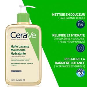 CERAVE Huile lavante moussante hydratante Pour peaux normales à très sèches et à tendance atopique 236ml