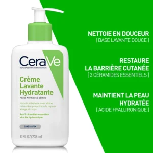 CERAVE Crème lavante hydratante pour peaux normales à sèches 236ml