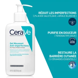 CERAVE Gel moussant anti-imperfections pour peaux à imperfections et à tendance acnéique 236ml
